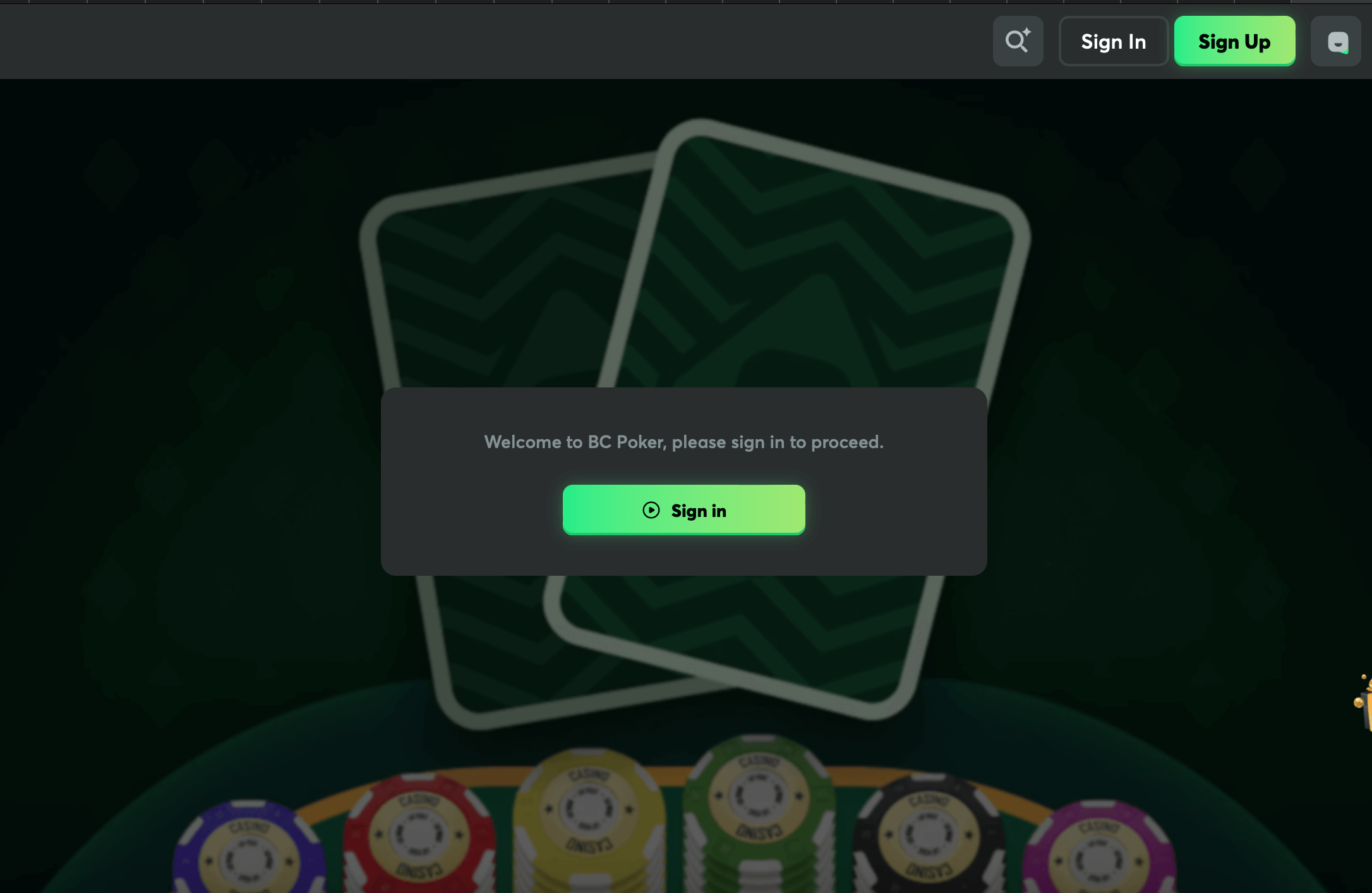 bc originals bc poker game demo screen