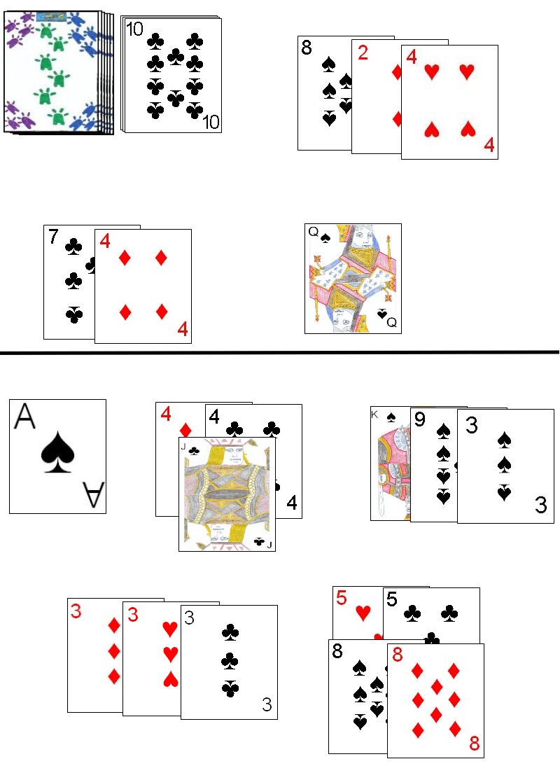 Examples of some valid plays in 1 2 3 4, as well as legal pass plays