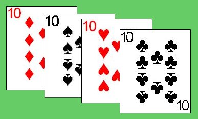 Most and Highest cards of the same denomination wins the Set category Most and highest cards of the same dneomination wins the Set category