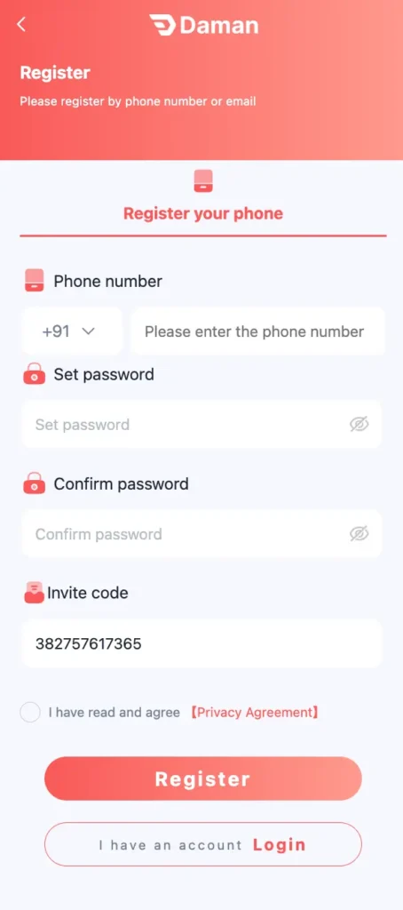 Daman Game Register
