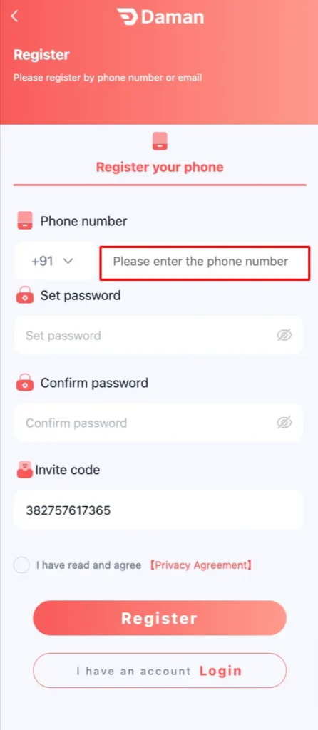 Daman Game Register