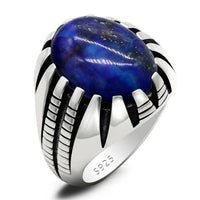 Bague Lapis Lazuli Argent Punk