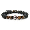 bracelet pierre de lave et oeil de tigre naturel