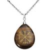 pendentif en oeil de tigre avec symbole viking