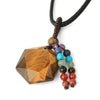 pendentif hexagone oeil du tigre